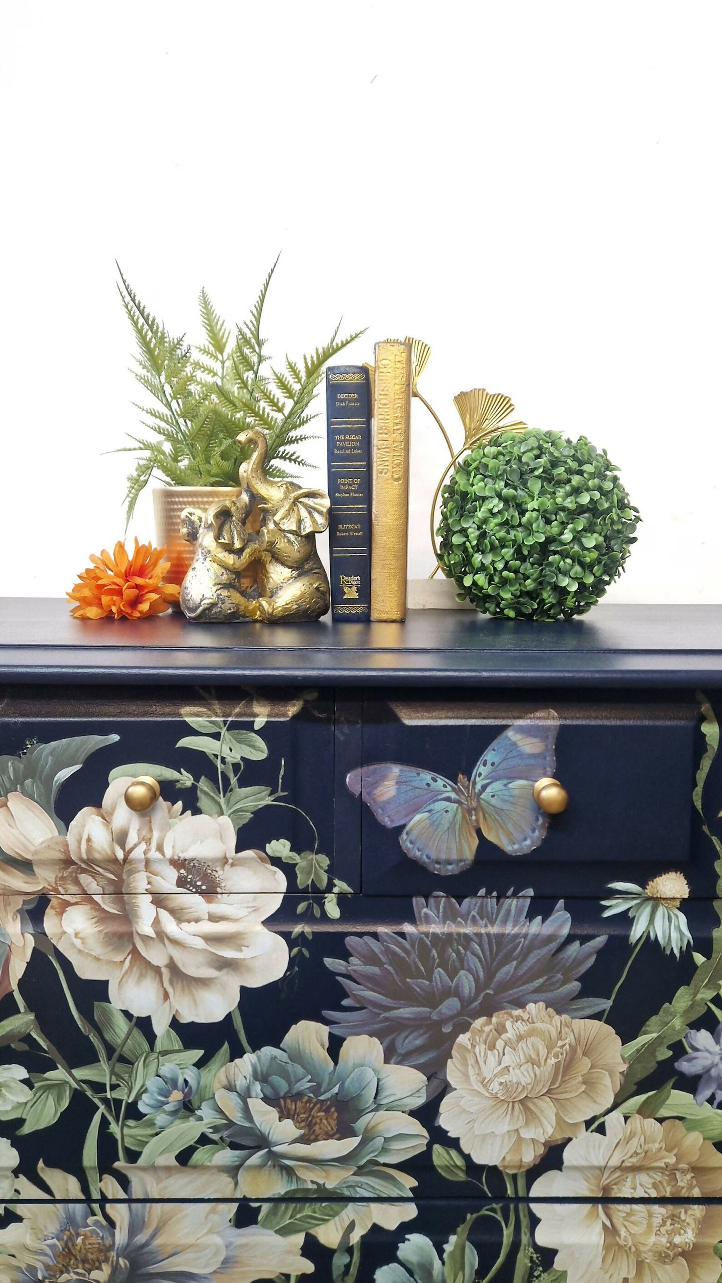 Stag navy chest of drawers