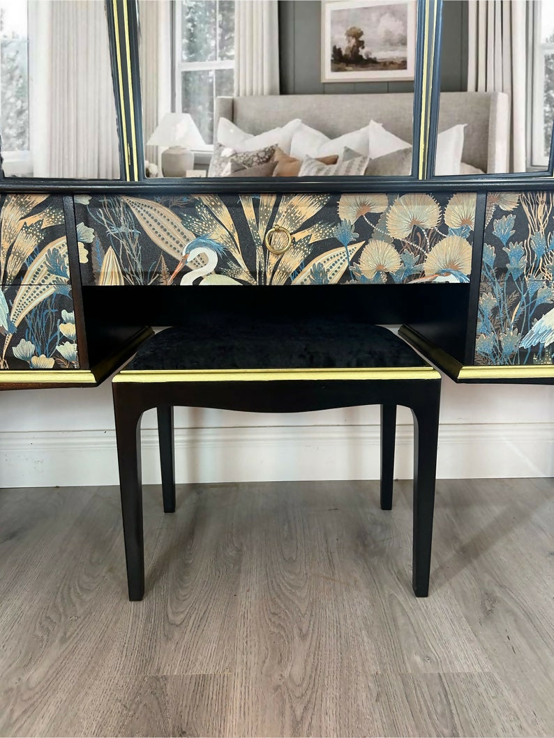 Black and gold luxurious Stag Dressing Table