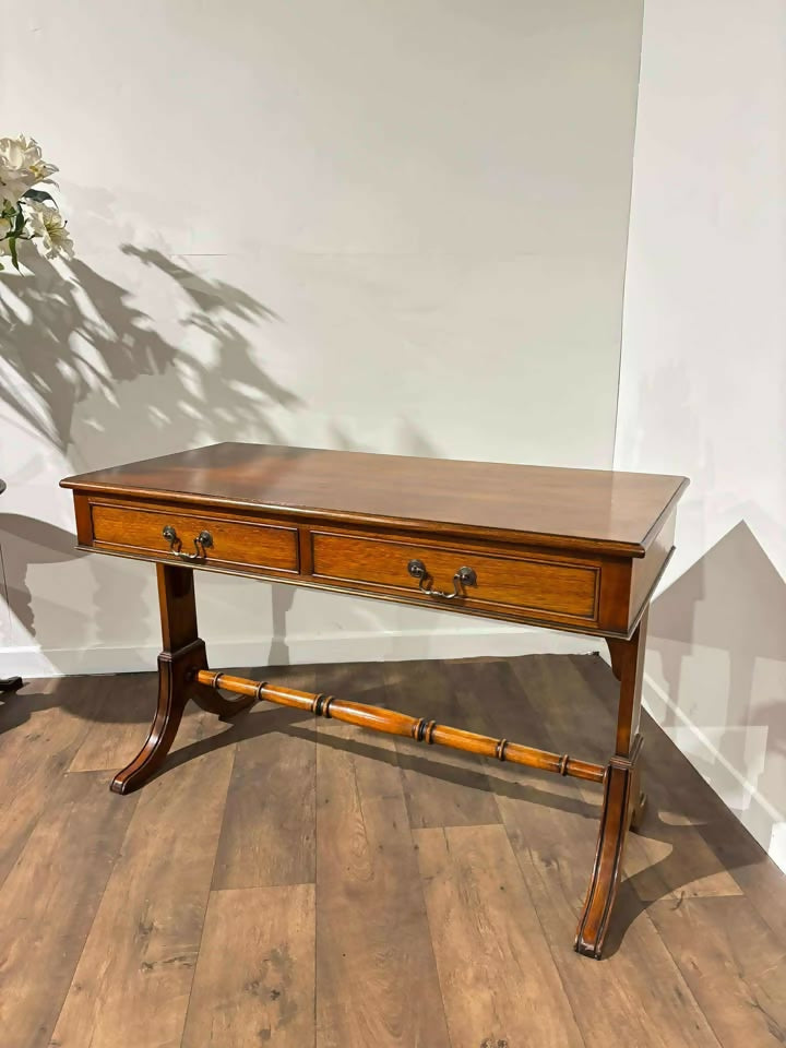Reproduction Two Drawer Mahogany Side Table