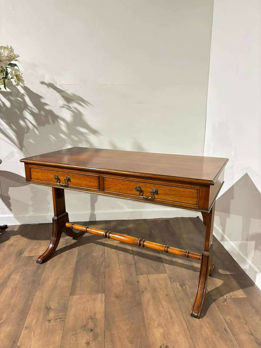 Reproduction Two Drawer Mahogany Side Table