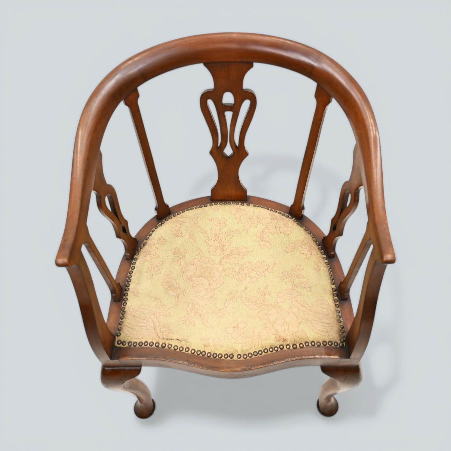 Two Edwardian Mahogany Tub Chairs His & Hers Upholstered Seats FREE UK Delivery