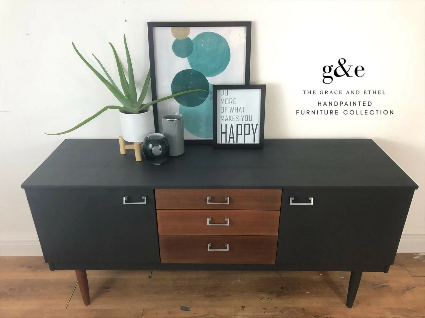 Mid century modern,schrieber sideboard,dark grey