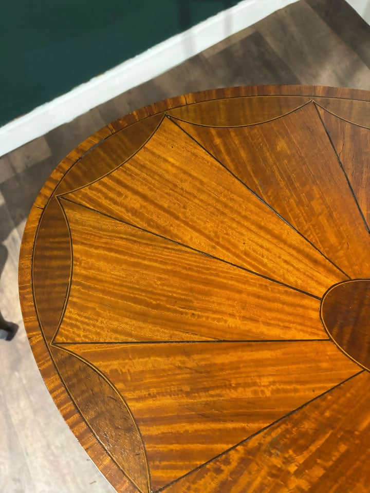 Edwardian Inlaid Oval Window Side Table