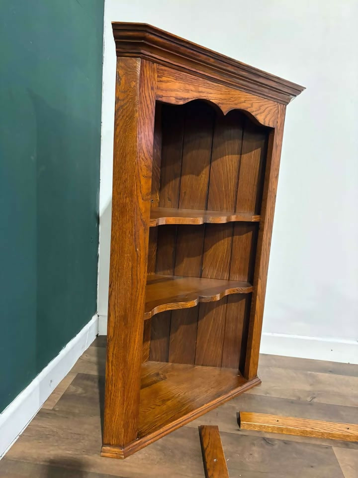 Oak Open Corner Wall Cabinet