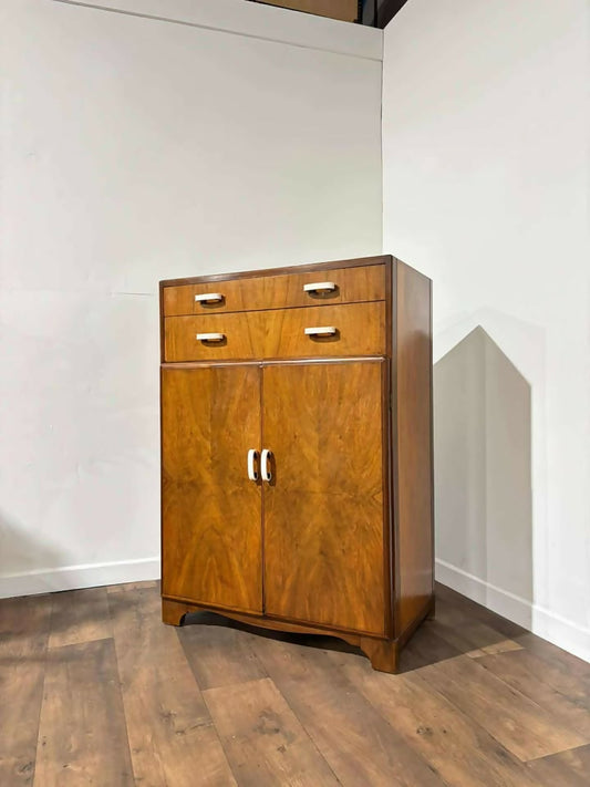 Vintage Walnut Tallboy Cabinet