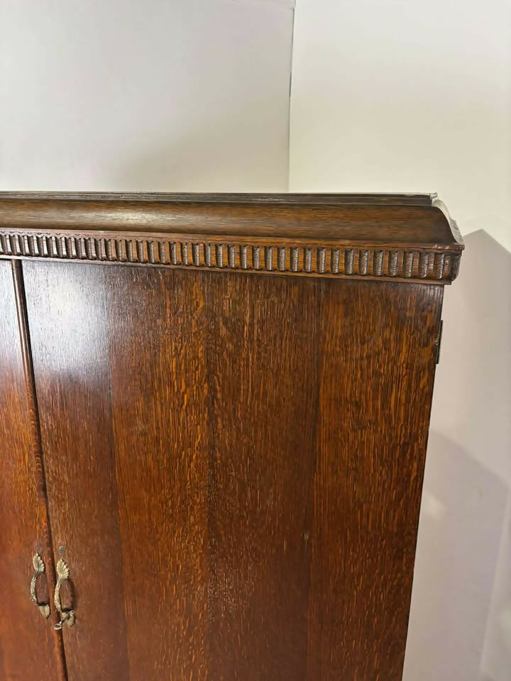 Vintage 1950's Oak Gents Wardrobe