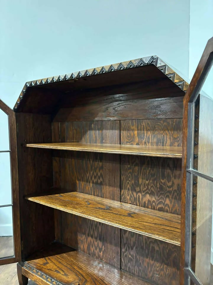 Vintage Oak Art Deco Bookcase