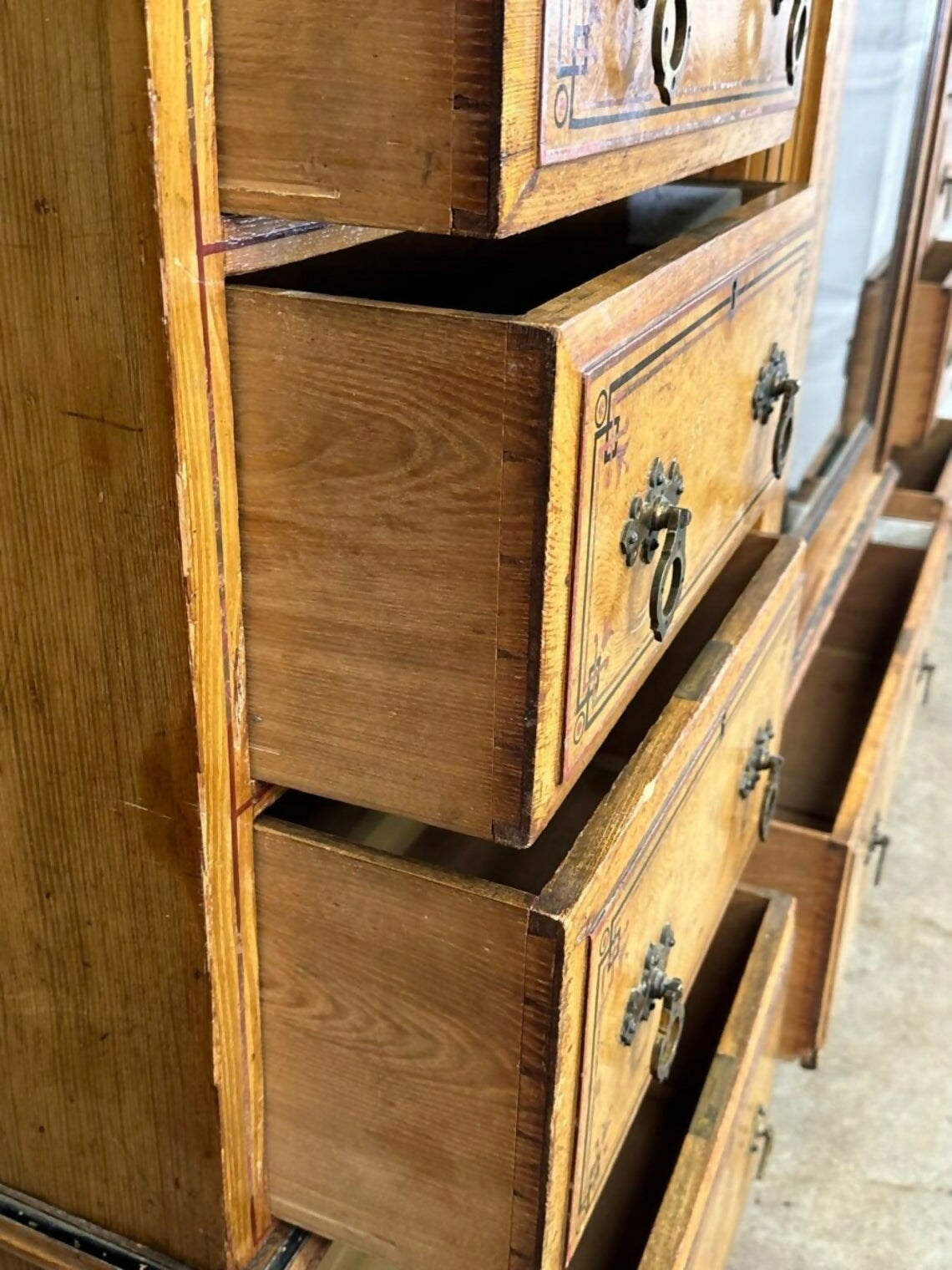 Antique Aesthetic Movement Maple & Co Pollard Oak Compactum Wardrobe, c 1880