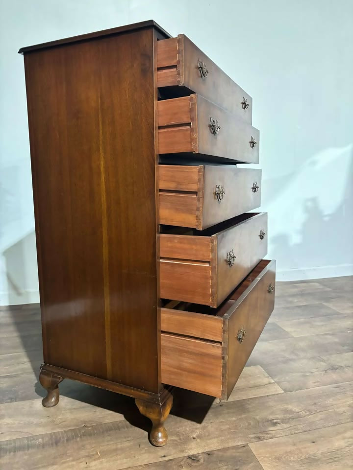 Vintage Walnut Five Drawer Chest77
