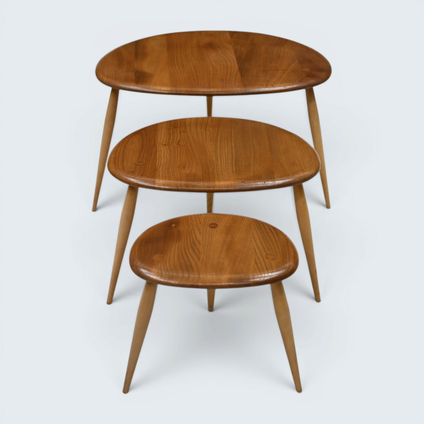 Ercol Pebble Nest Of Tables Ercol's Light Finish Good Condition Free Delivery