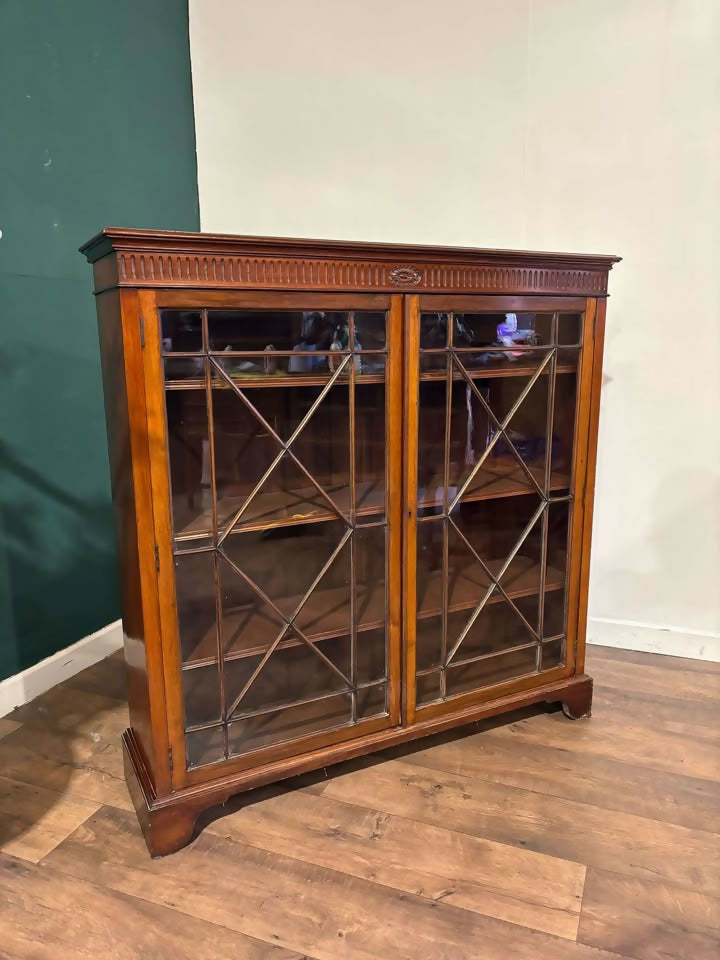 Edwardian Mahogany Astral Glazed Bookcase cc