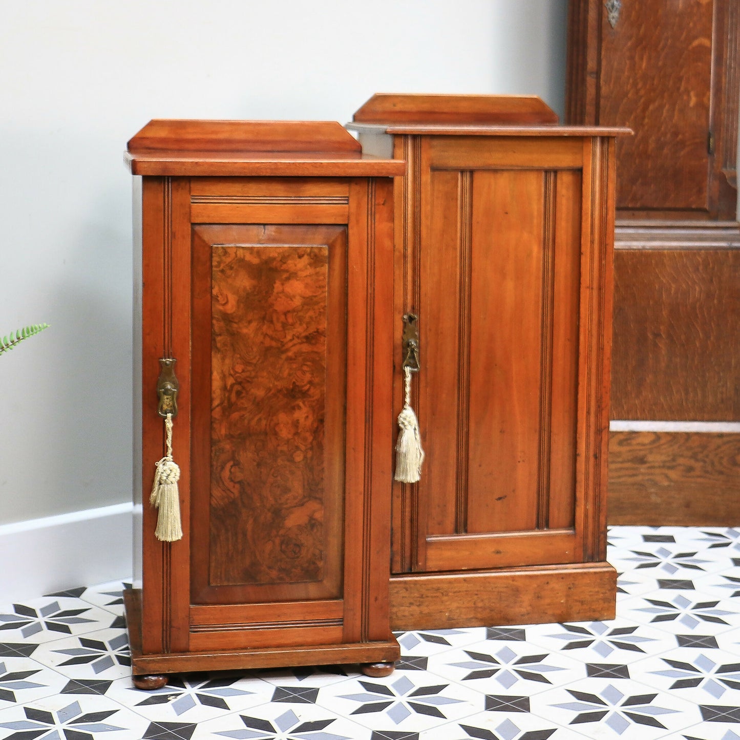 Two Bedside Cabinets Mahogany Late Victorian Early Edwardian