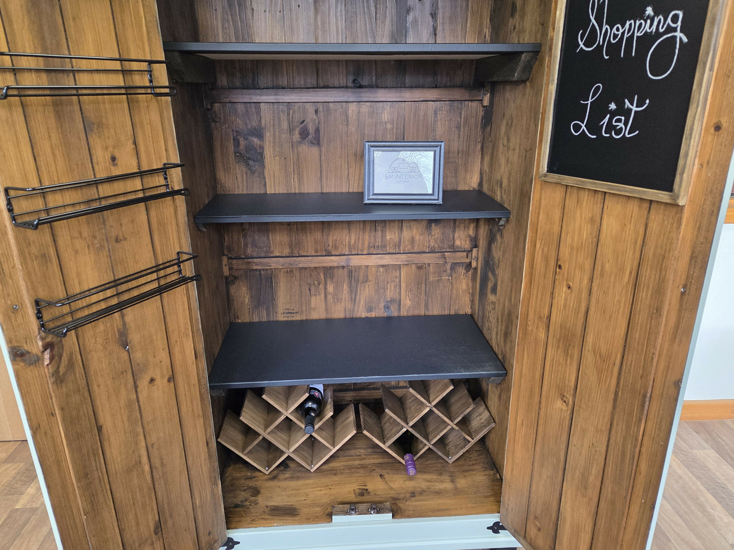 Rustic farmhouse style pantry/larder cupboard.