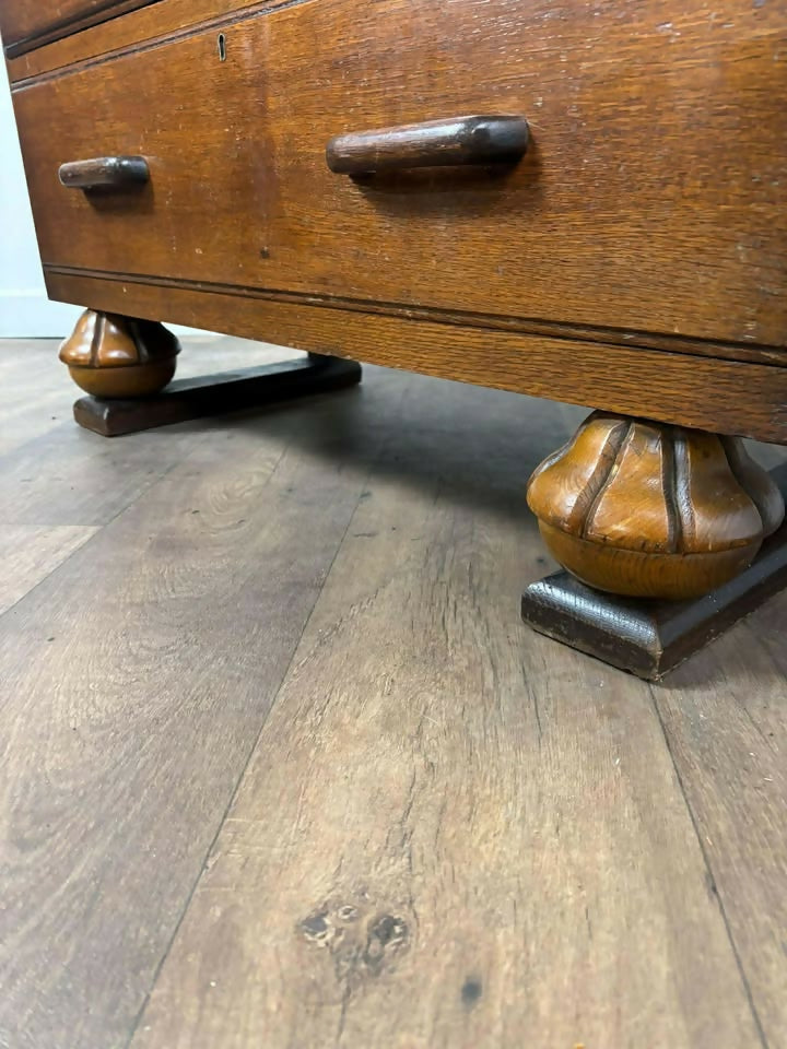 Vintage Oak Bureau Bookcase
