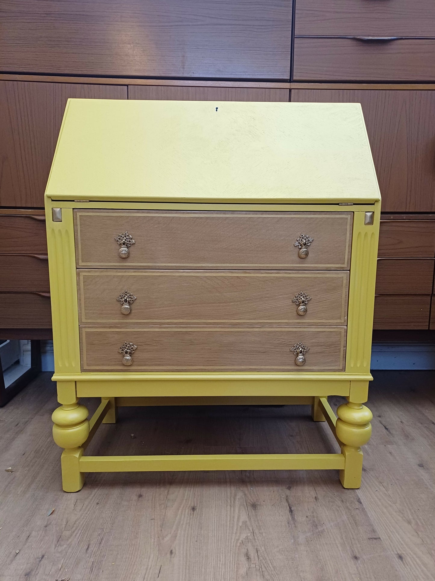 Vintage Bureau painted Yellow (commission for CAROLINE)