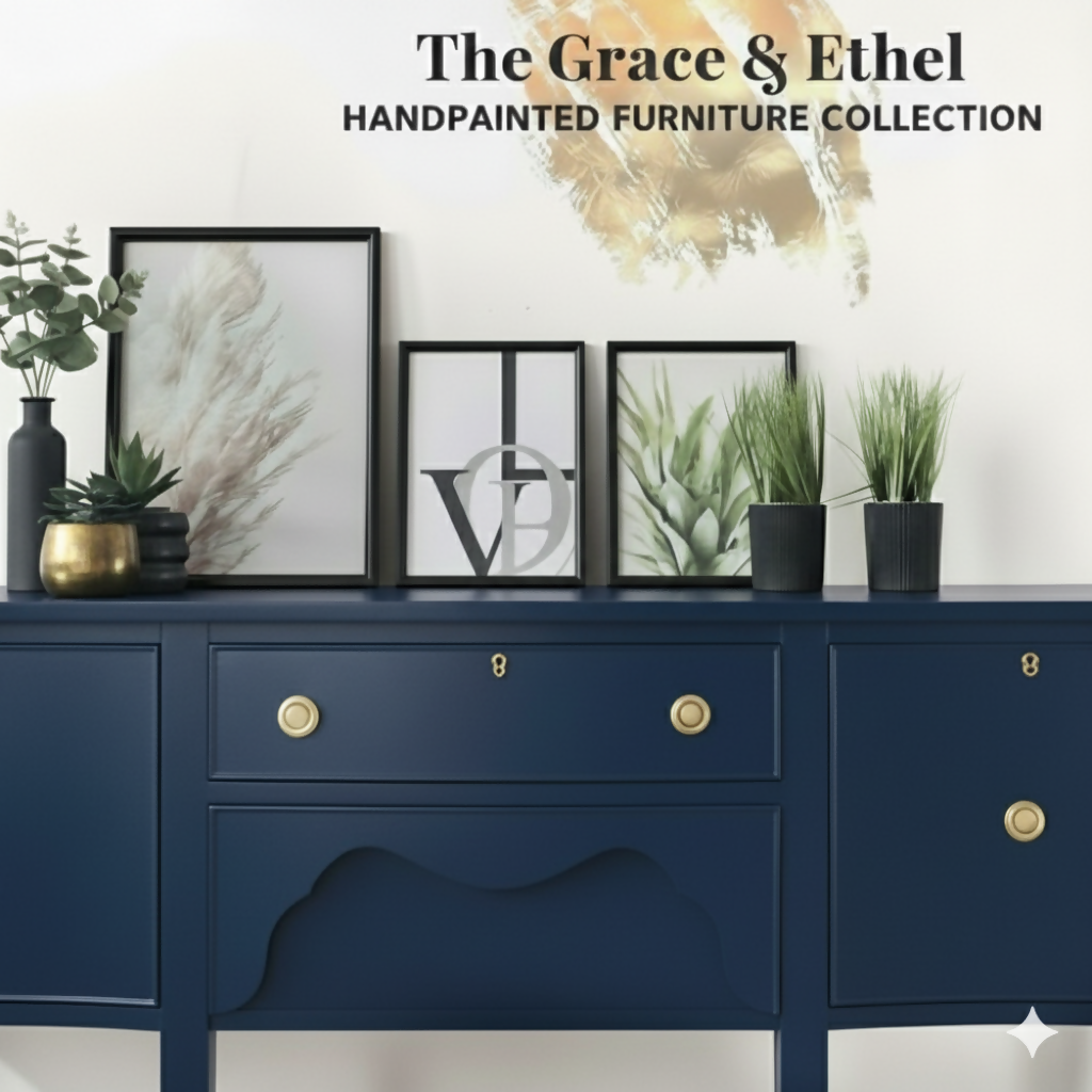 Serpentine navy sideboard
