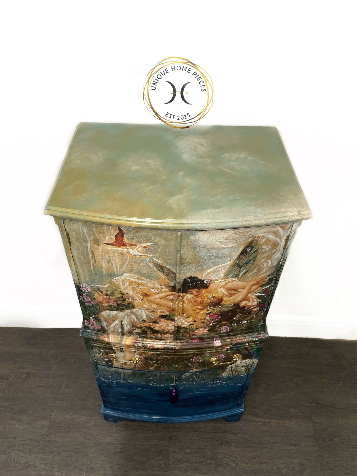 Bespoke Whimsical Floral Fairies Drinks Cabinet
