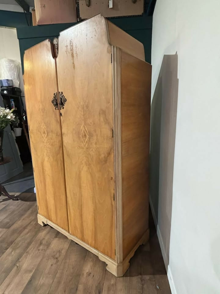 Art Deco Ladies Walnut Double Wardrobe2