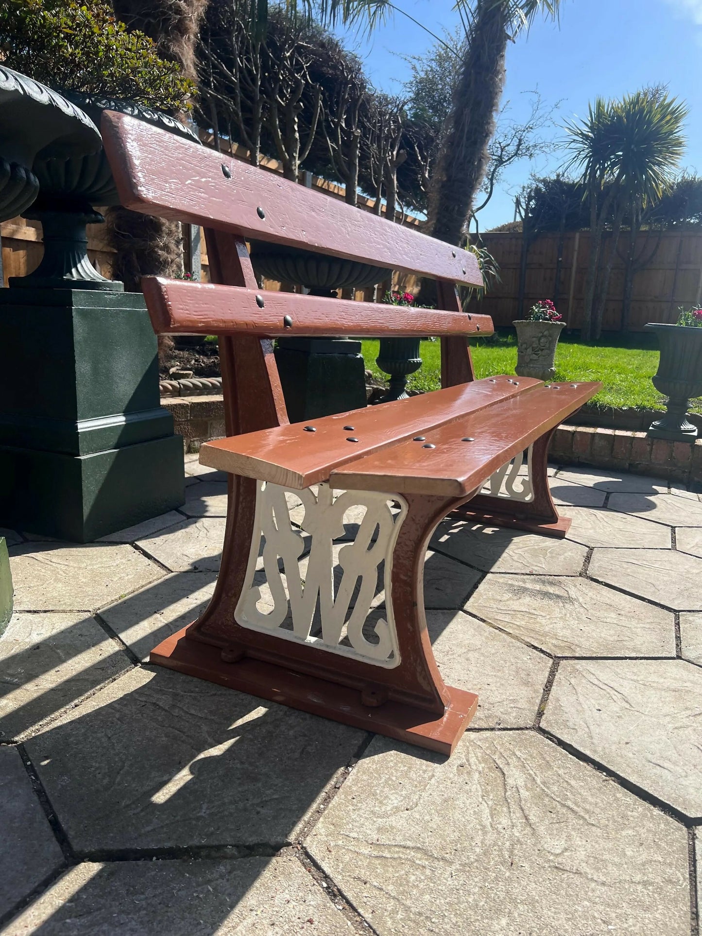 Original GWR Vintage Platform Bench – Vintage Railway Seating 178cm