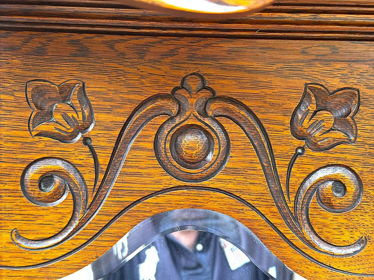 Edwardian Oak Mirror Back Sideboard