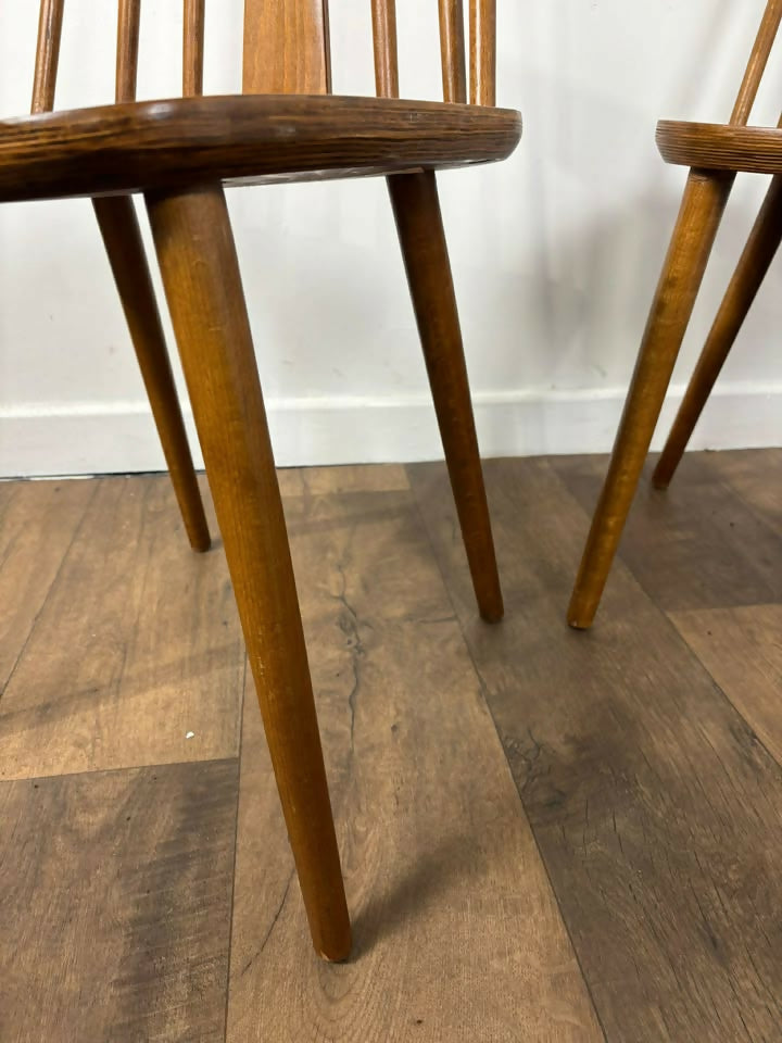 Set of Four Rodanski Mid Century Danish Style Stick-Back Dining Chairs
