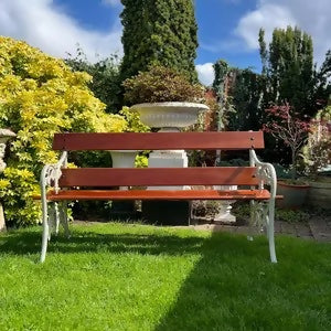 Garden Bench Pebble Grey Adorned with Sapele Planks