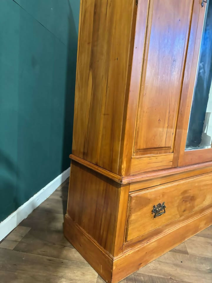 Edwardian Satinwood Double Wardrobebvx