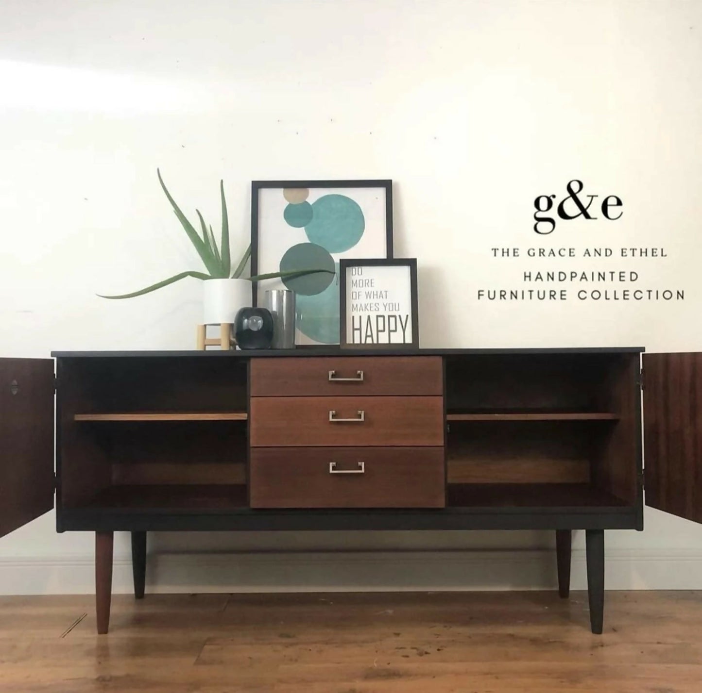 Mid century modern,schrieber sideboard,dark grey