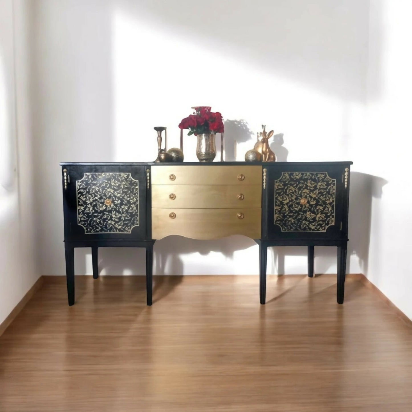 Strongbow sideboard in black and vintage gold