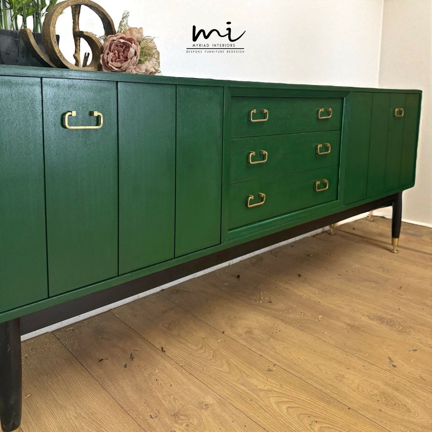 Vintage G Plan sideboard in green, E Gomme Tola, mid century modern, drink cabinet, tv stand, media unit