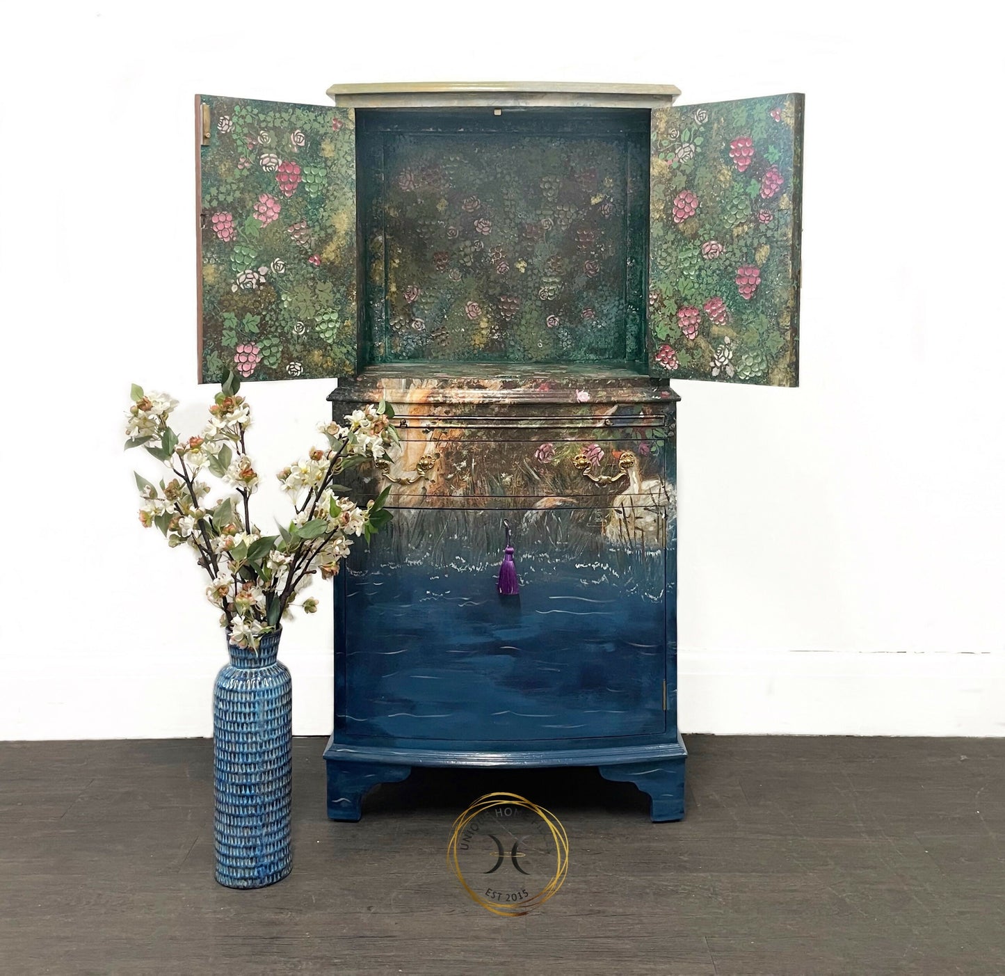 Bespoke Whimsical Floral Fairies Drinks Cabinet