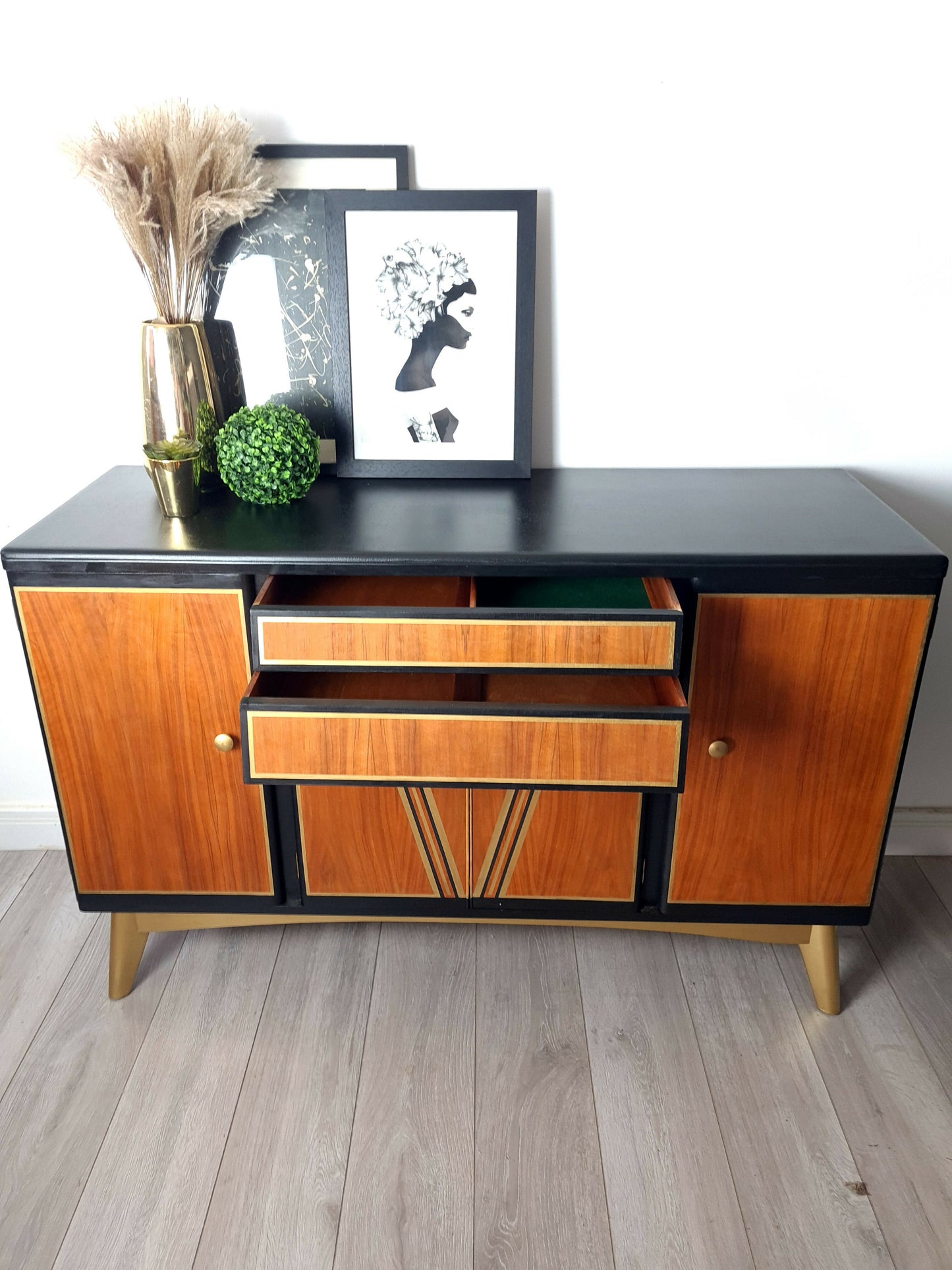 Nathan black cocktail cabinet, sideboard