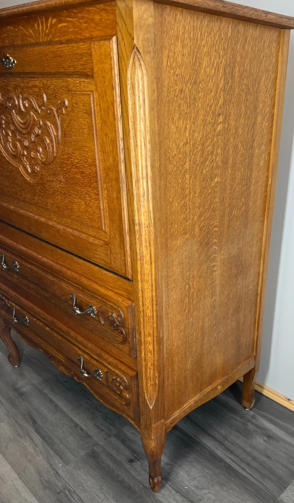 Cabinet Vintage French Louis XIV Style Drop Front Cupboard Sideboard LOT 2646