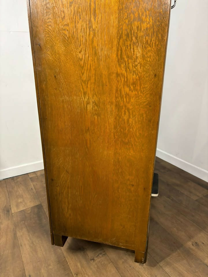 Vintage Oak Veneer Wardrobe – Art Deco Style
