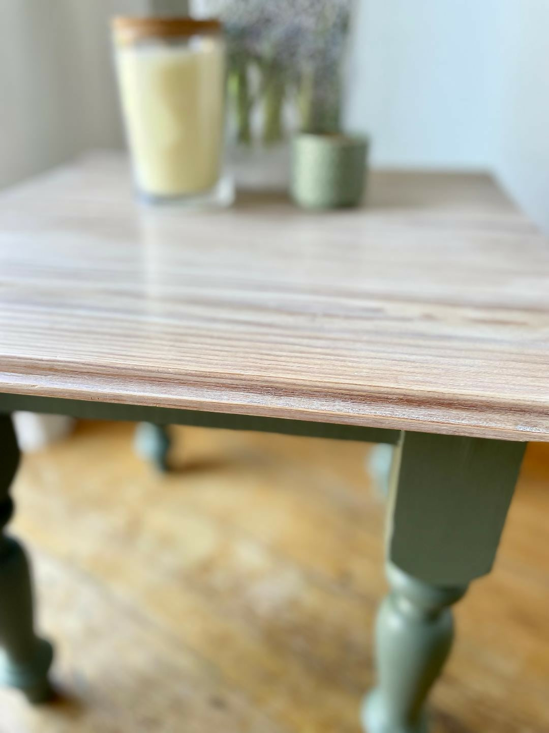 Hand Painted Sage Green Side Table