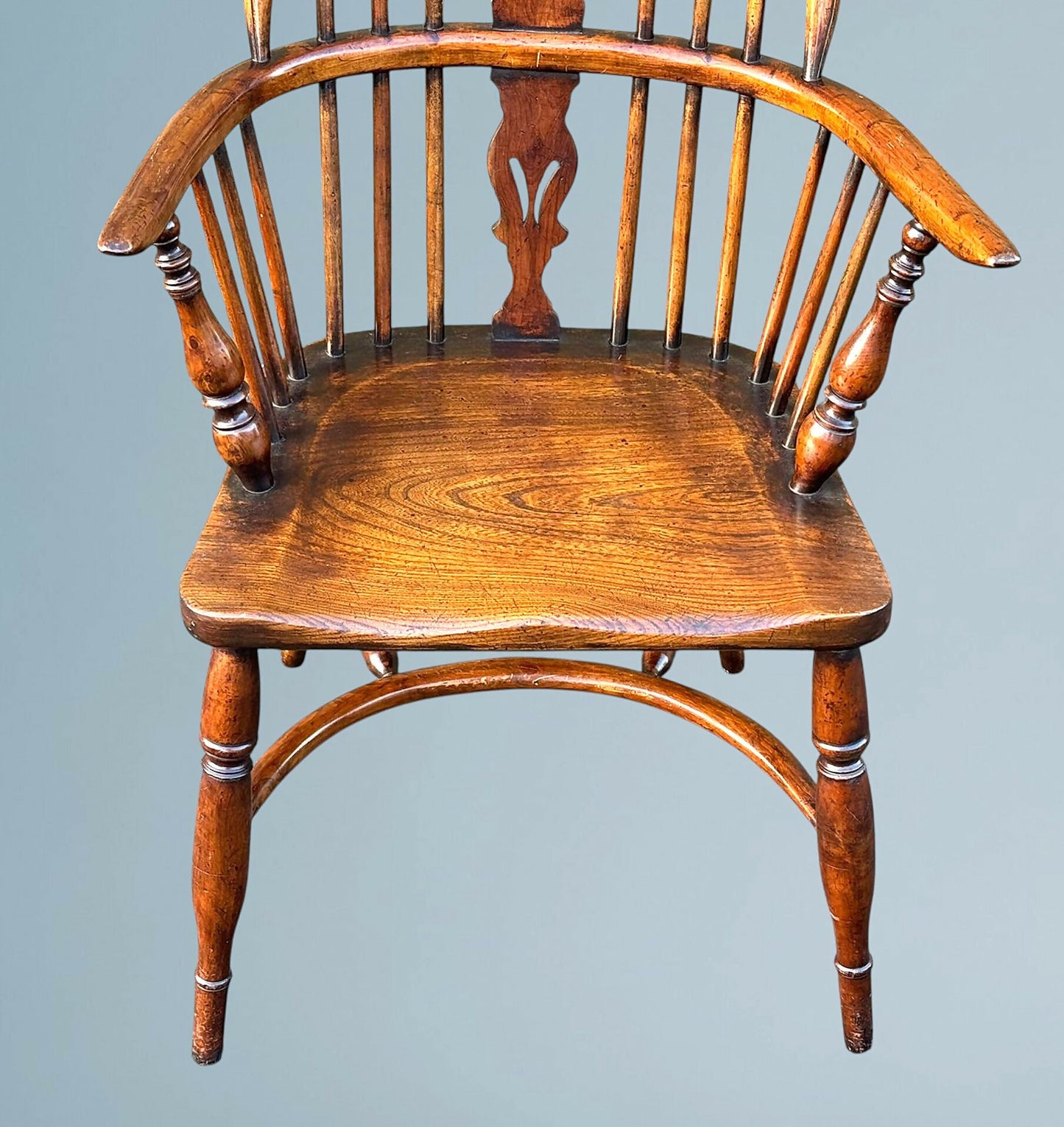 Yew Wood Low Back Windsor Arm Chair