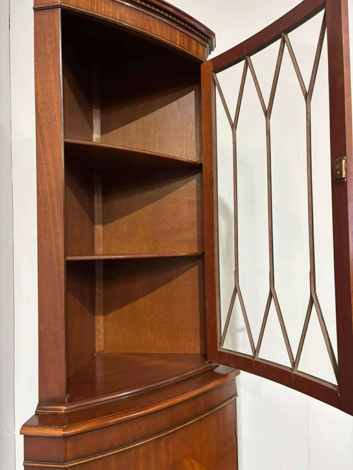 Reproduction Mahogany Corner Cabinet