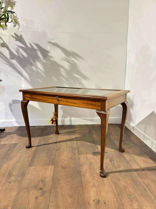 Vintage Glazed Bijouterie Display Table on Cabriole Supports