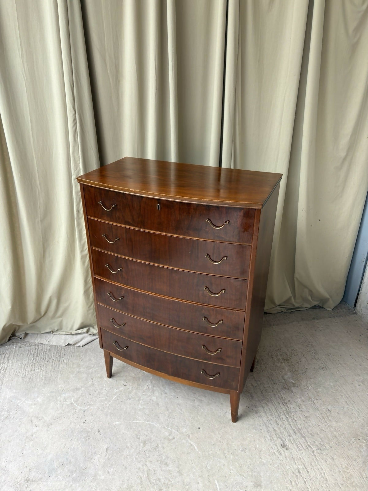 Vintage Tallboy Early Mid Century Chest Of Drawers Retro Scandi Danish R1207