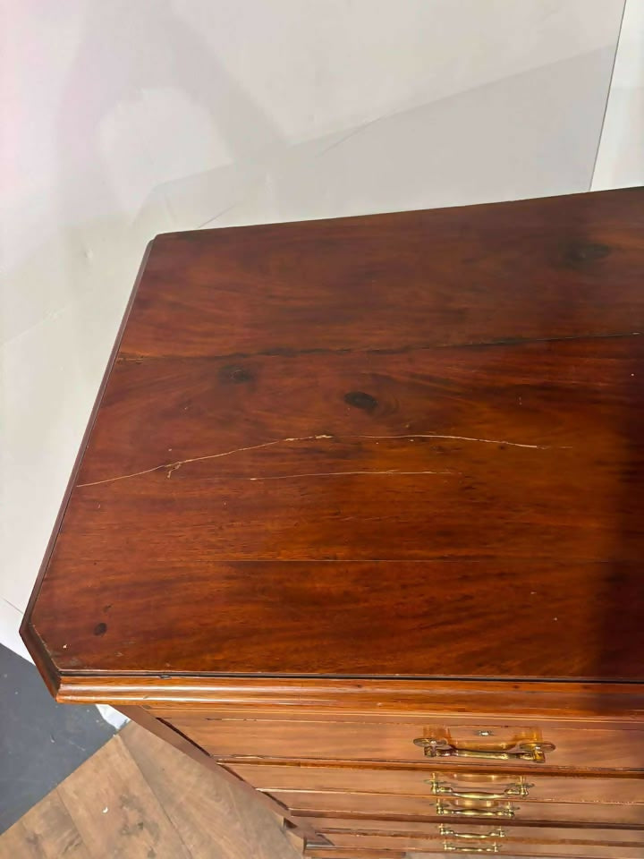 Edwardian Large Inlaid Mahogany Chest Of Drawers