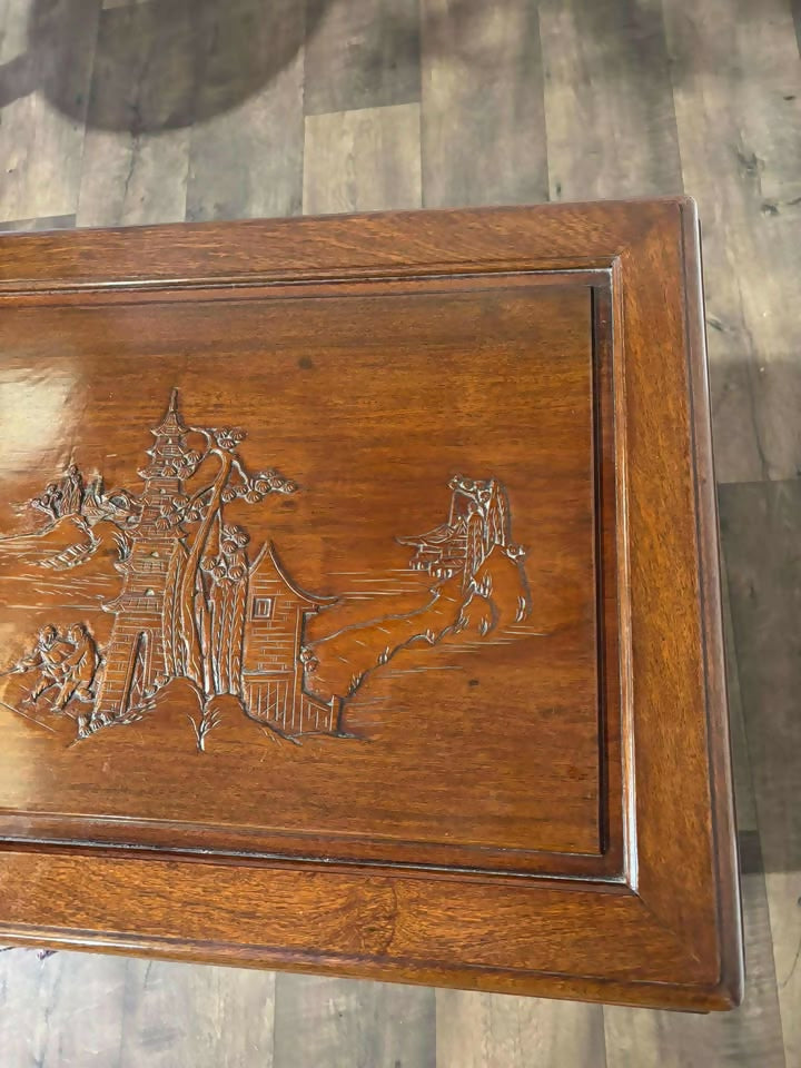 Oriental Carved Camphor Wood Blanket Box