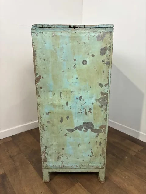 Rustic Reclaimed Wooden Light Blue Cupboard