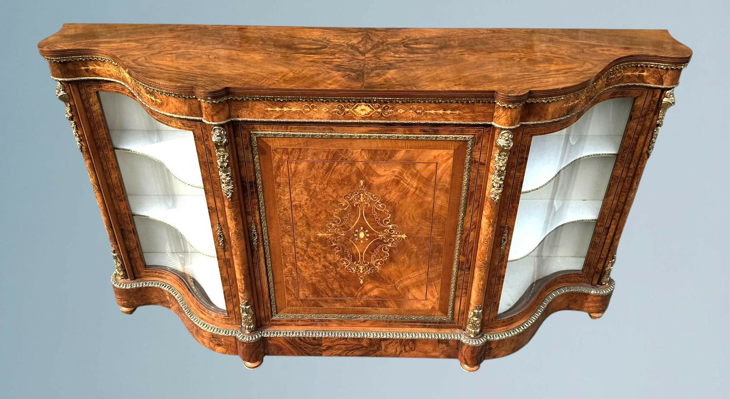 Victorian Inlaid Walnut Credenza
