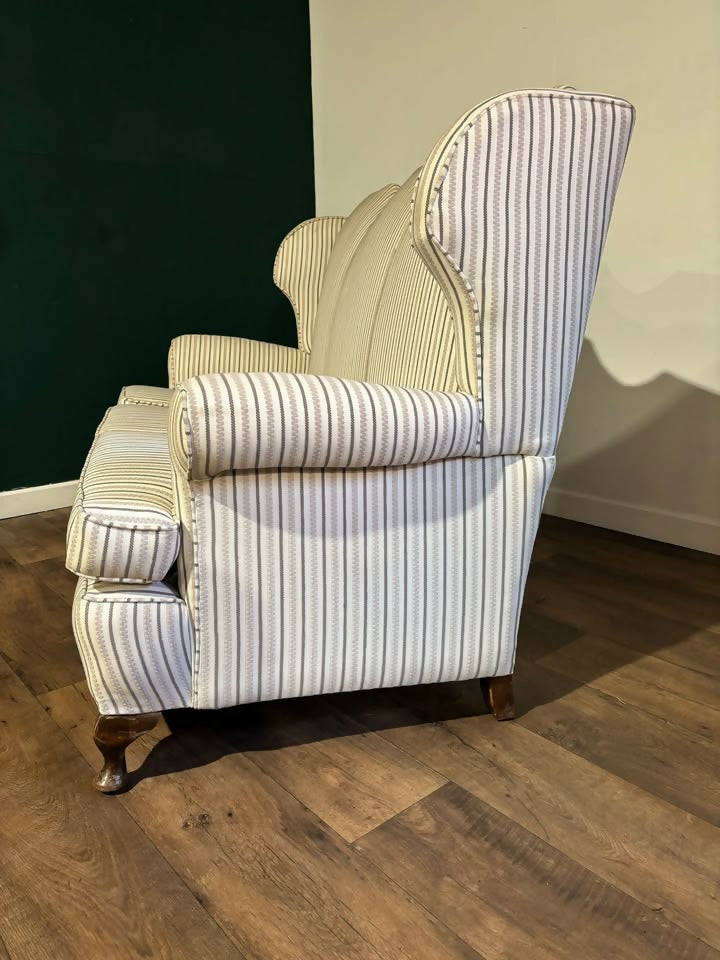 Queen Anne Style Triple Camel Back Sofa4