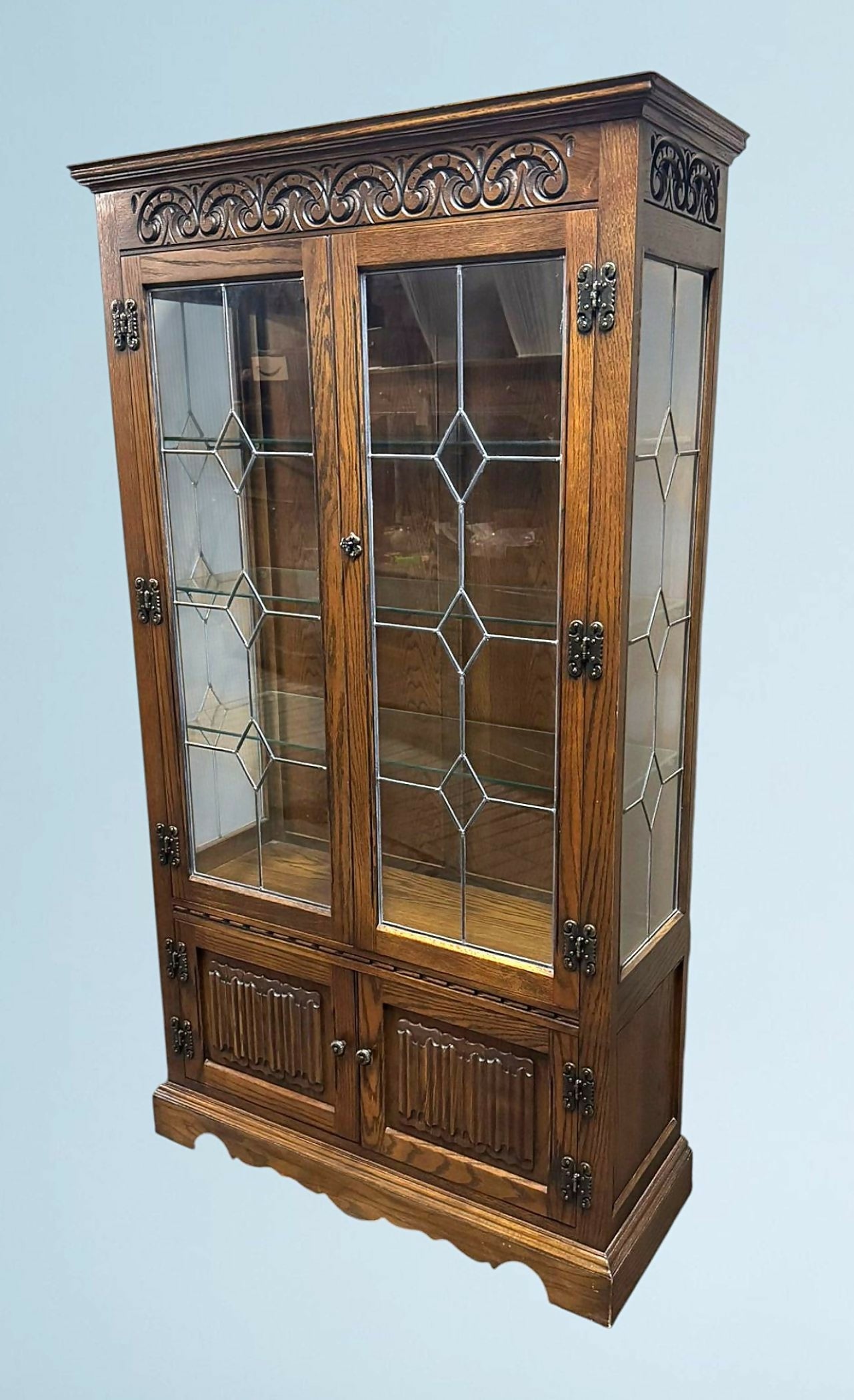 Wood Bros Old Charm Display Cabinet Light Oak