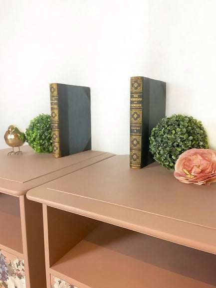 Stag Bedside Tables in Floral and Pink