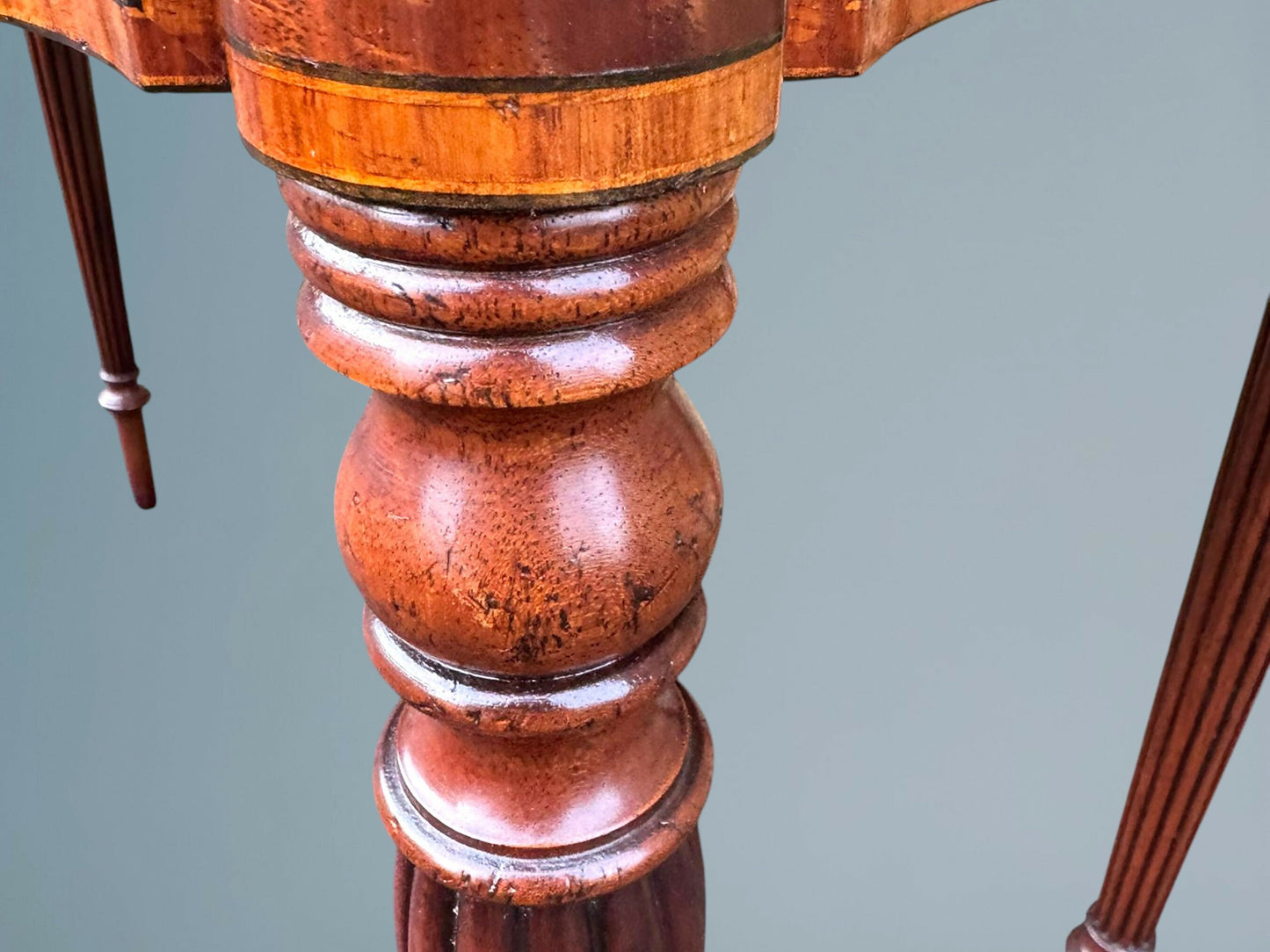 A Mahogany Serpentine Fronted Turn Over Top Tea Table