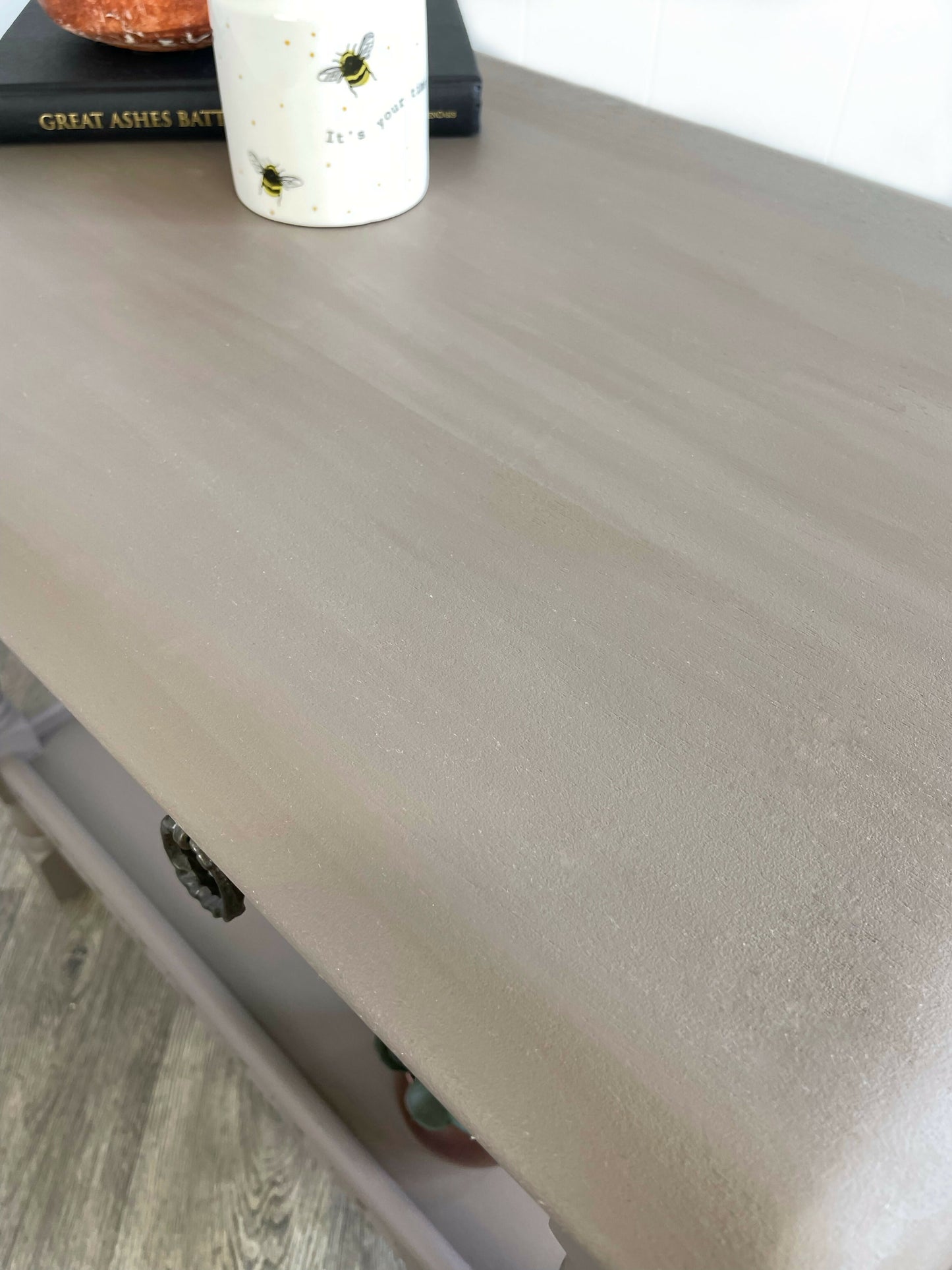 Beige Priory Two Drawer Console Table With Shelf