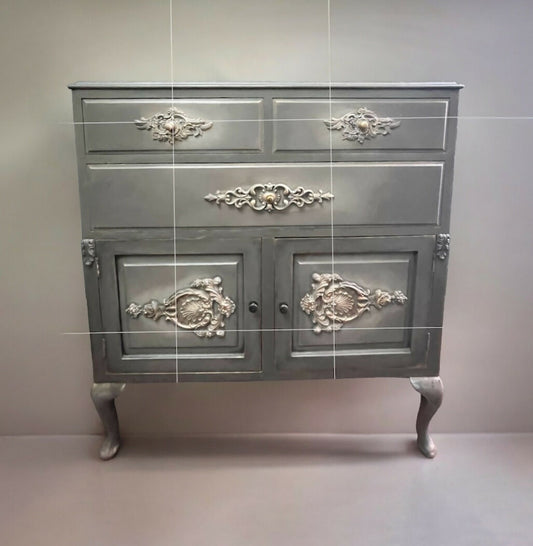 Grey Solid Wood Cabinet