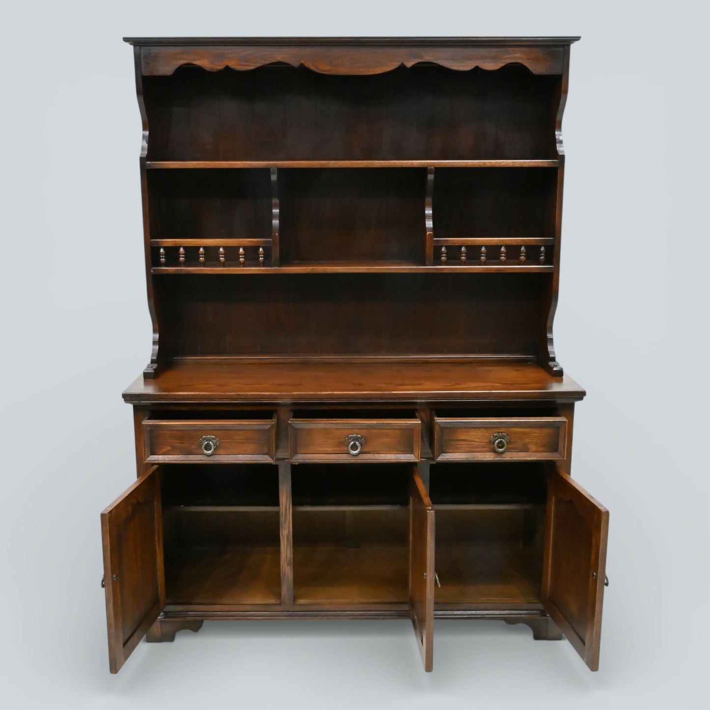 Old Charm Oak Dresser In Tudor Brown 2 Piece Sideboard Display FREE UK Delivery*